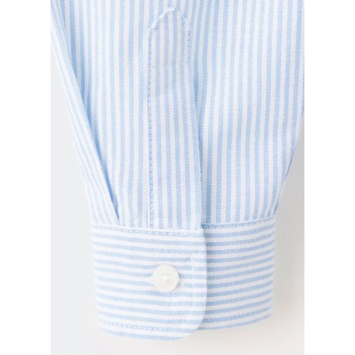 Chemise Oxford coton à rayures bleu ciel, MANGO BABY