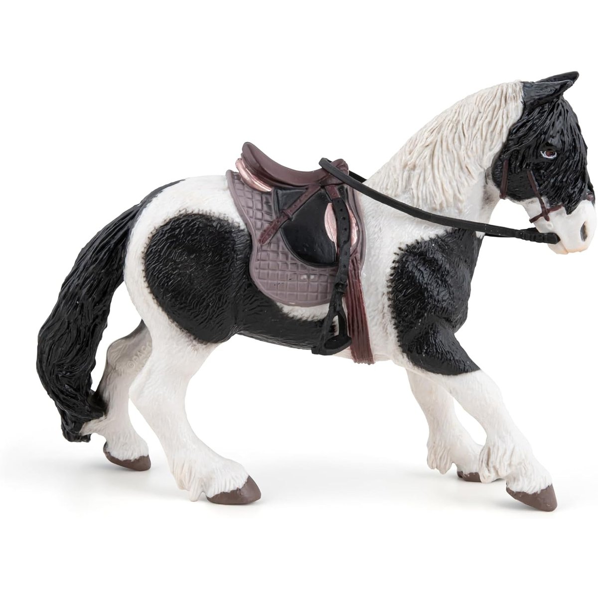 Figurine Poney avec selle blanc, PAPO