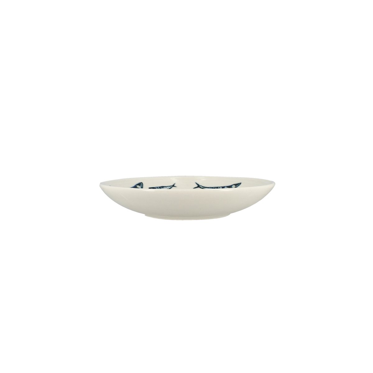 Lot de 6 assiettes creuses en faïence 21,5cm, SARDINE blanc-bleu, NOVASTYL