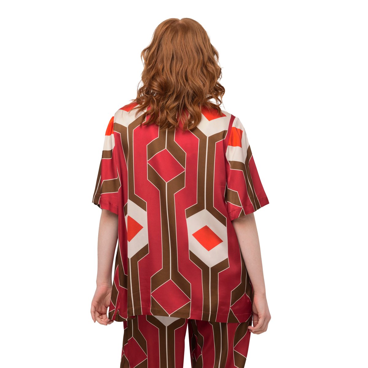 Tunique rétro à col tunisien et rouge, ULLA POPKEN