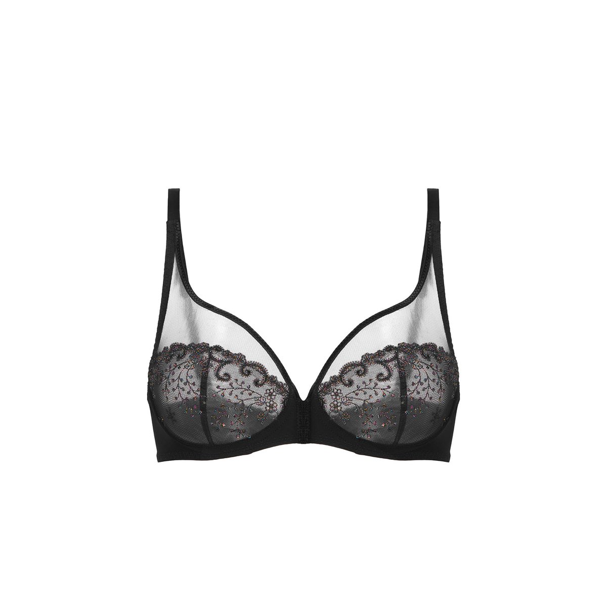 Soutien-gorge avec armature décolleté plongeant, DÉLICE noir, SIMONE PERELE