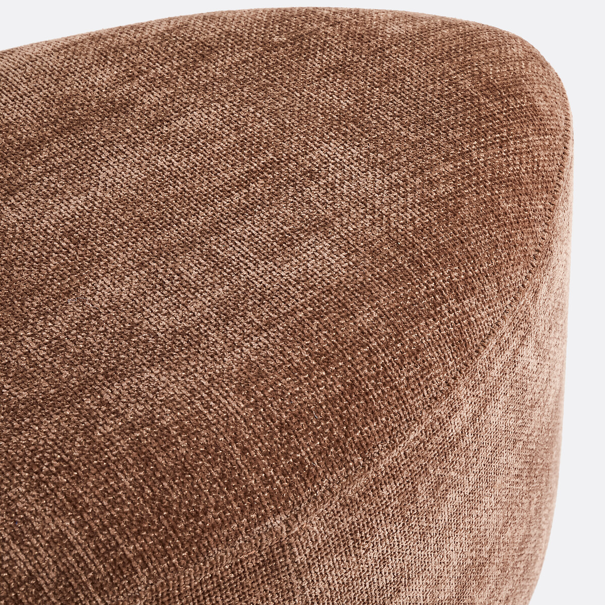 Table basse ronde en placage chêne, et ses 2 poufs, JEN coloris chêne, LA REDOUTE INTERIEURS