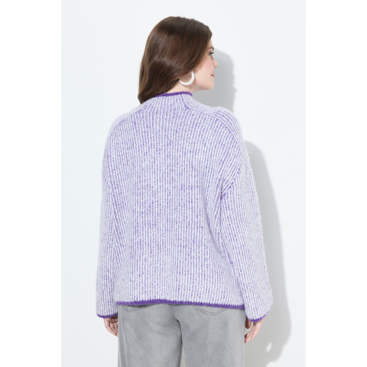 Pull camionneur à manches longues violet, ULLA POPKEN