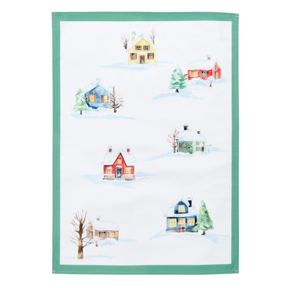 Lot de 3 torchons de cuisine Happy winter - Coton épais (210g/m²) multicolore, TRADITION DES VOSGES