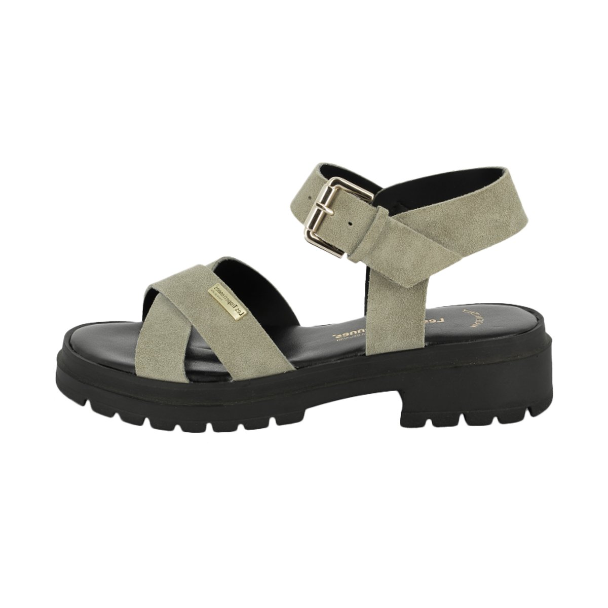 Sandales Plates Cuir Les Tropeziennes Tihasued sauge, LES TROPEZIENNES PAR M.BELARBI