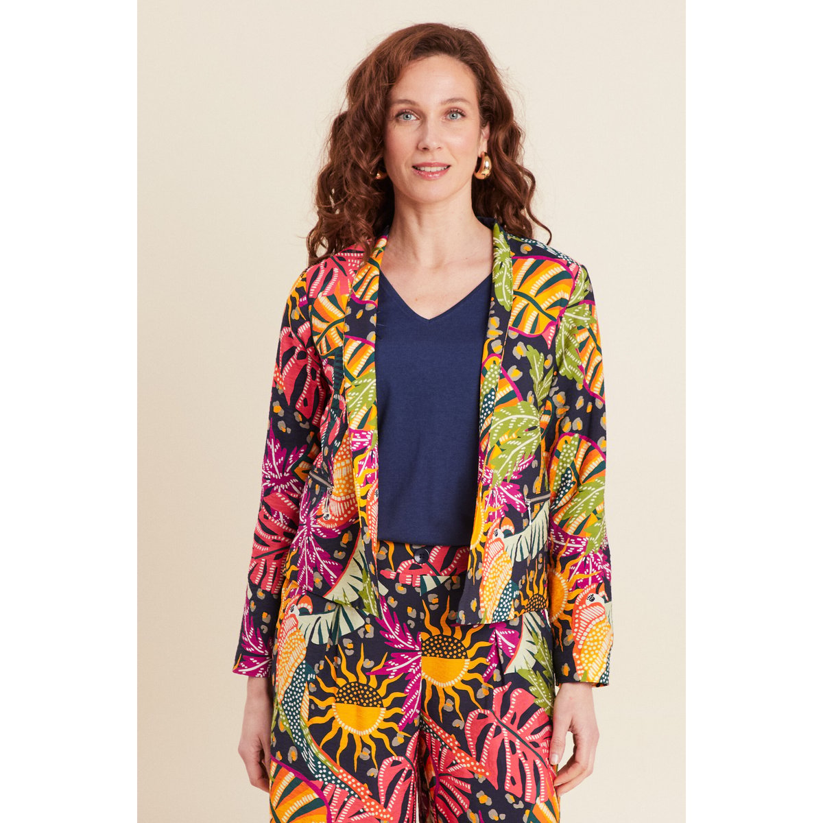Veste courte col châle multicolore, BREAL