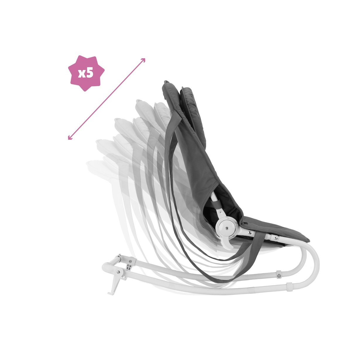 Transat bébé Easy Moonlight gris foncé, BADABULLE