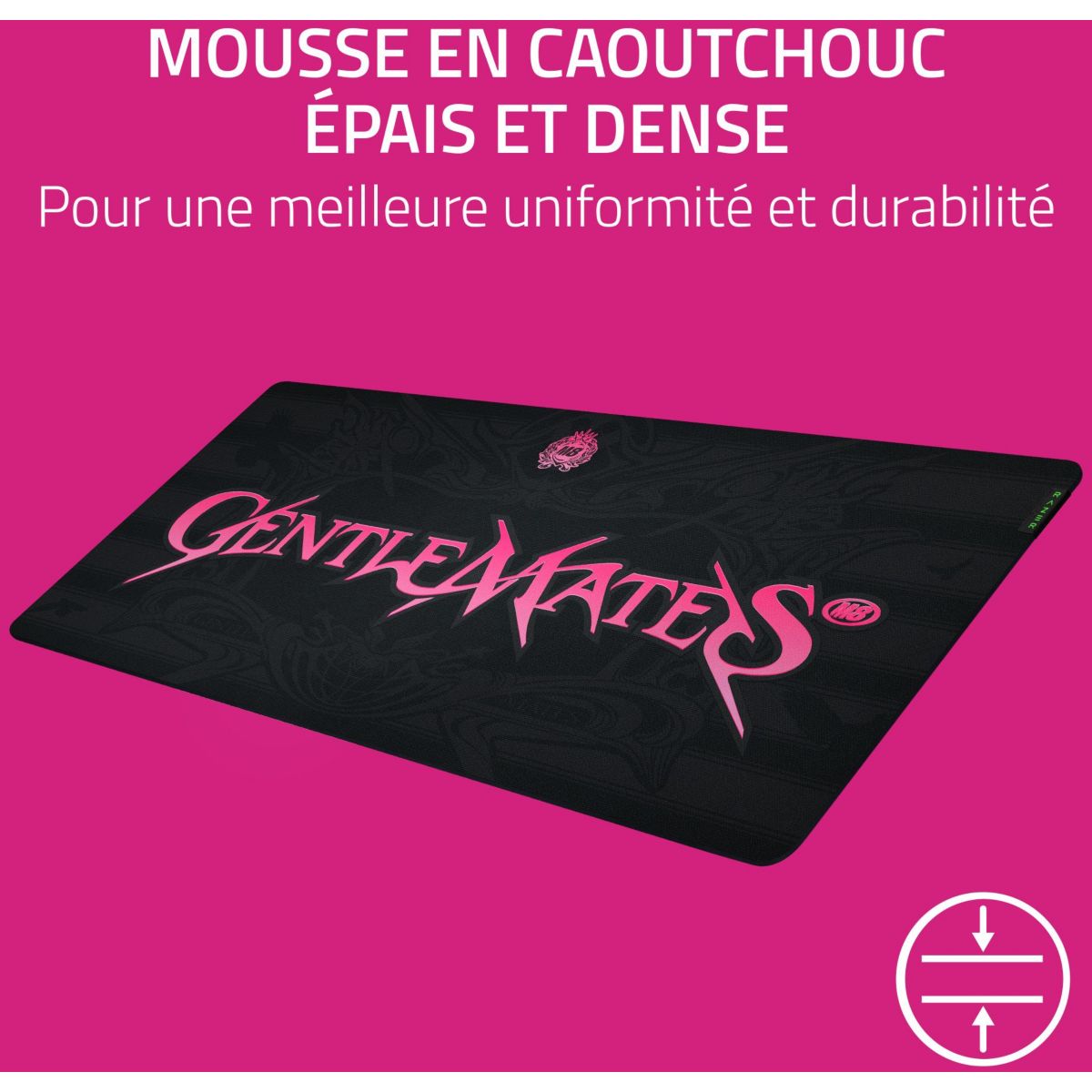 Tapis de souris GIGANTUS V2 XXL GENTLEMATES EDITION couleur unique, RAZER