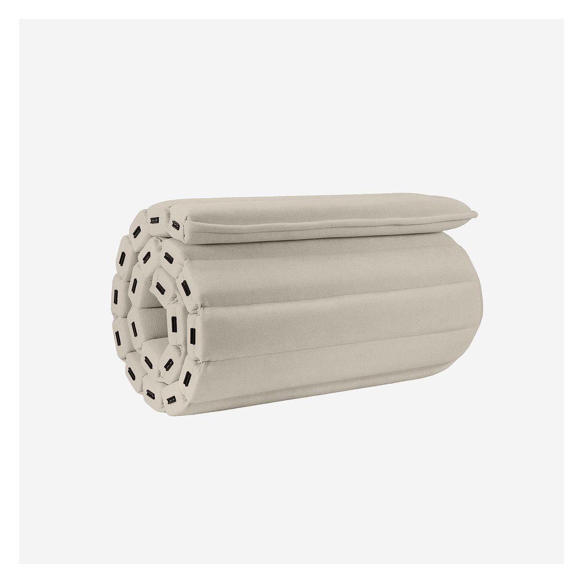 Tête de lit en tissu BOUDOIR crème, HABITAT