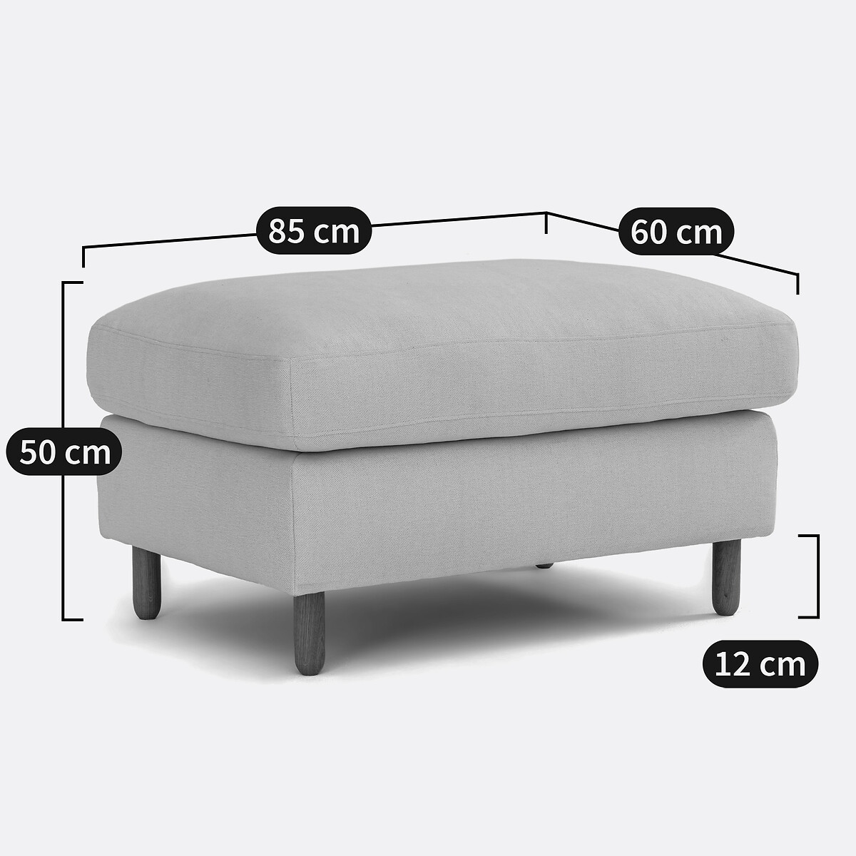 Pouf polyester, Loméo miel, LA REDOUTE INTERIEURS