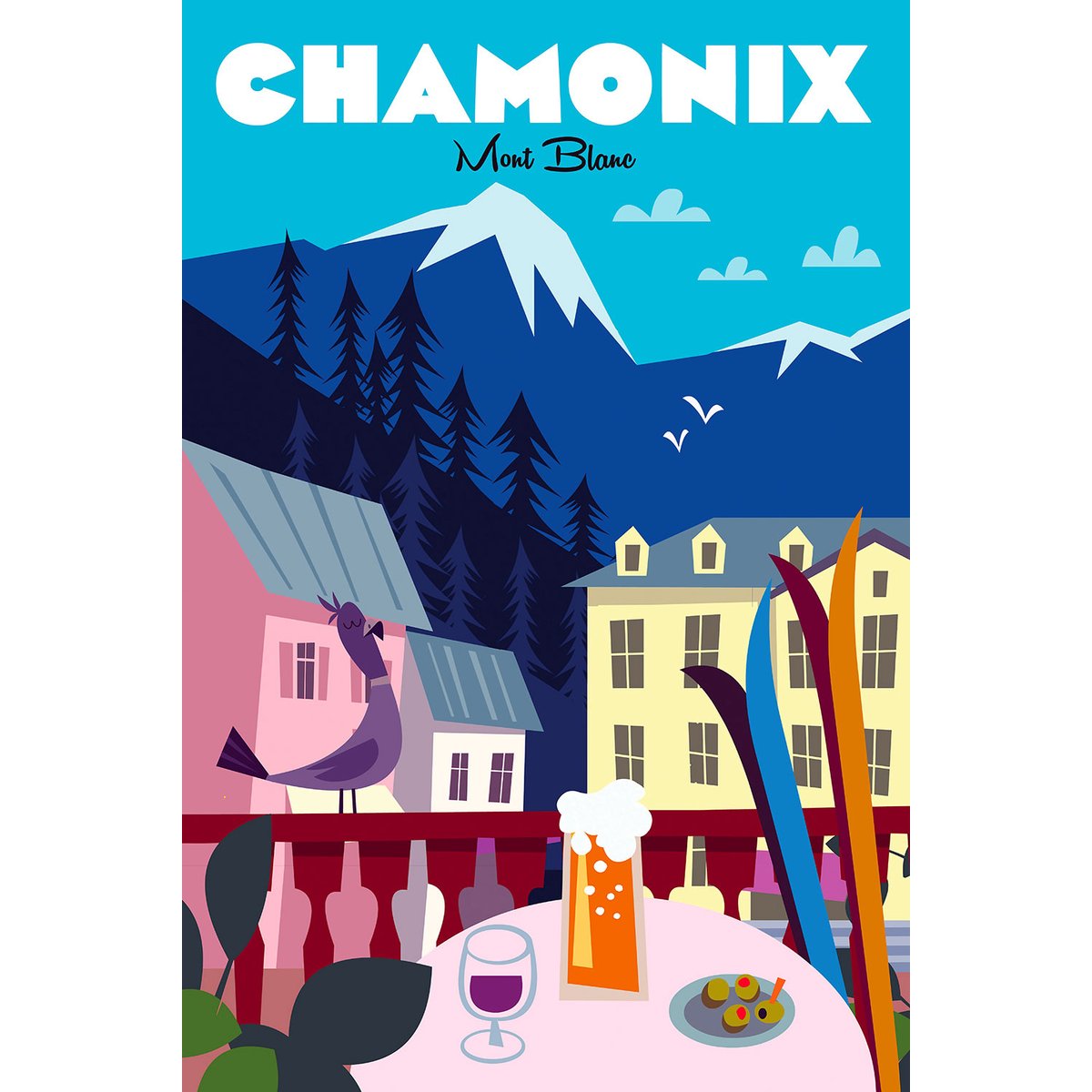 Tableau chamonix mont blanc tableau alu dibond, HEXOA