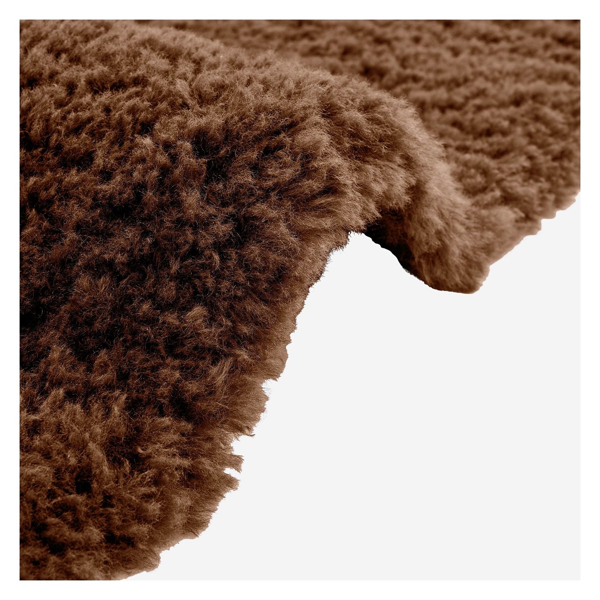 Tapis imitation fourrure CAZIMIR marron, HABITAT