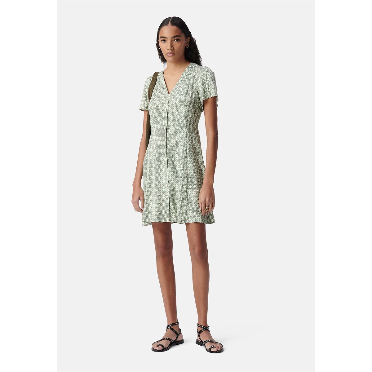 Robe en viscose ethnique blanc, IKKS