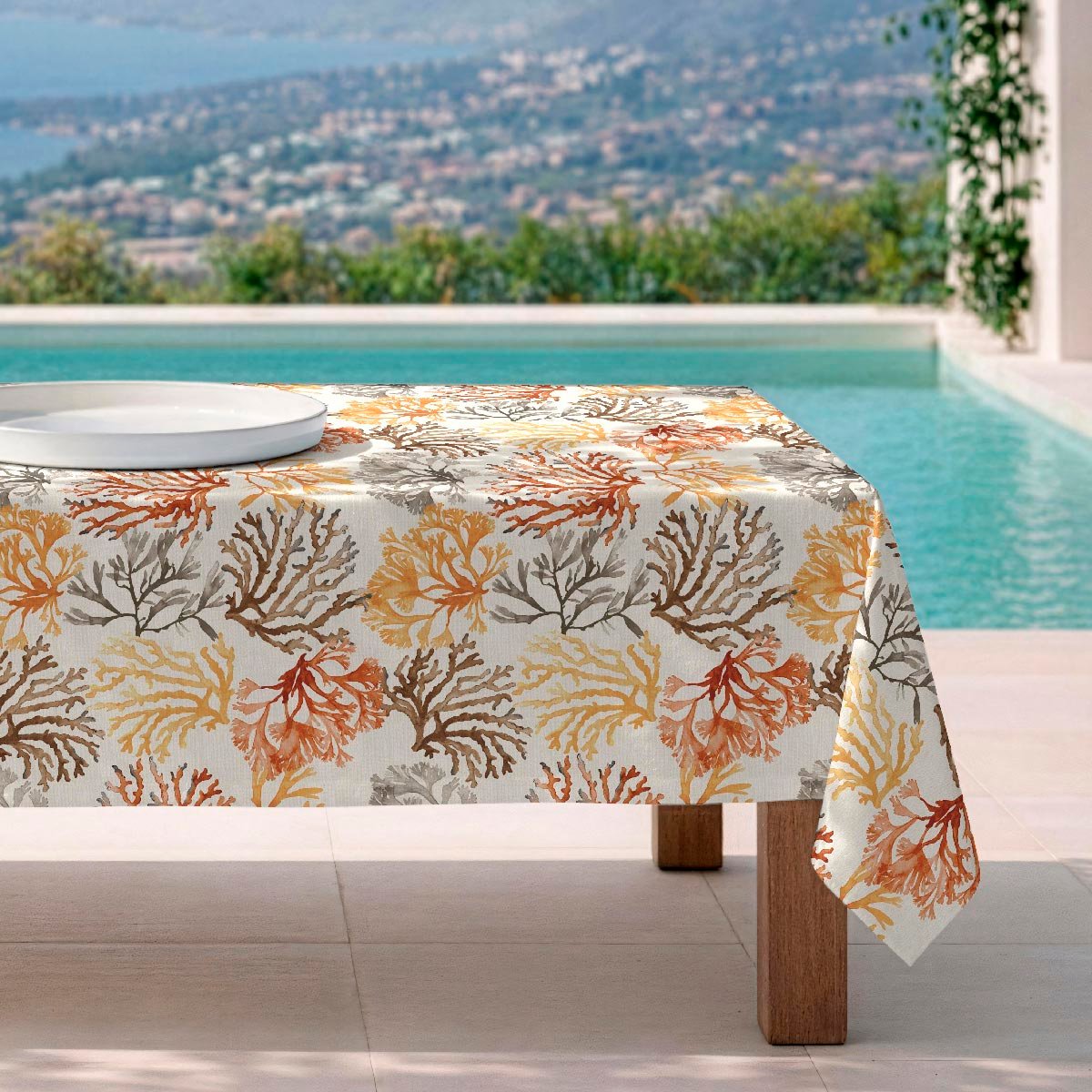Nappe anti-taches Corales - 100% coton - orange, NAF NAF HOME