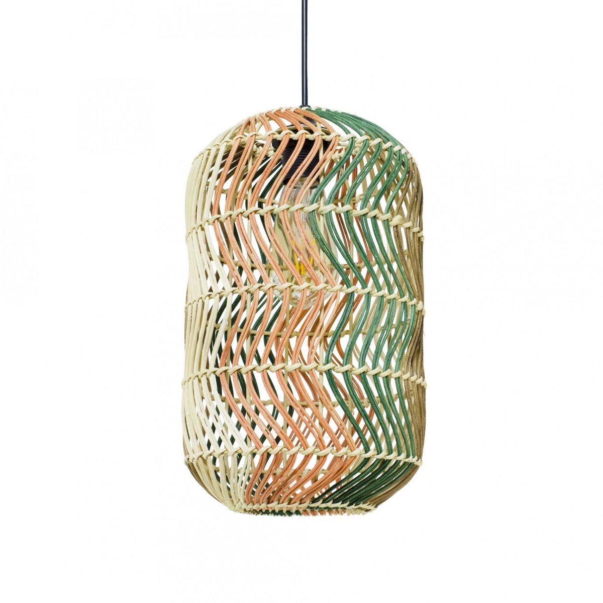 Suspension en rotin, FOSCO marron - orange - naturel - vert, C-CREATION