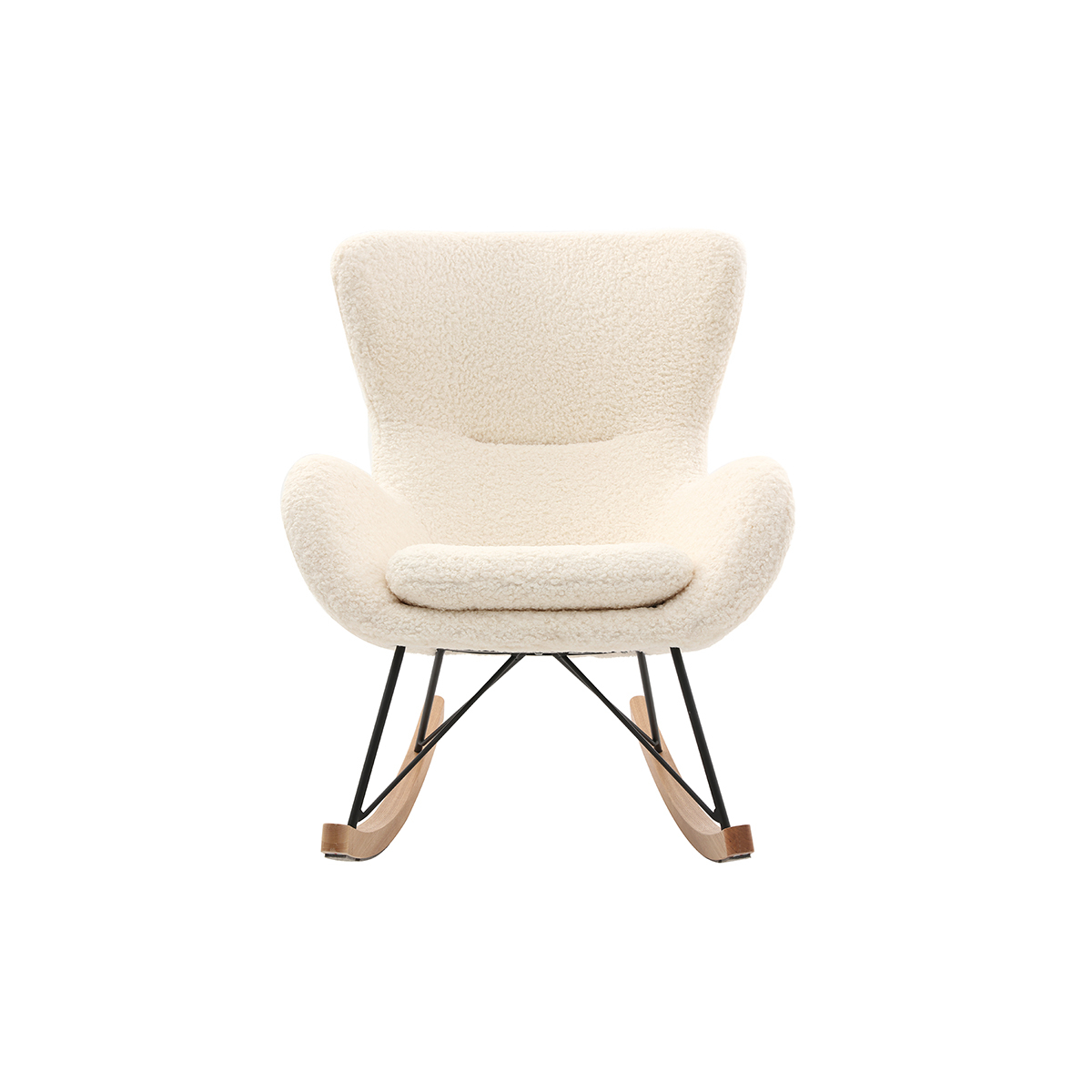 Rocking chair scandinave ESKUA blanc, MILIBOO