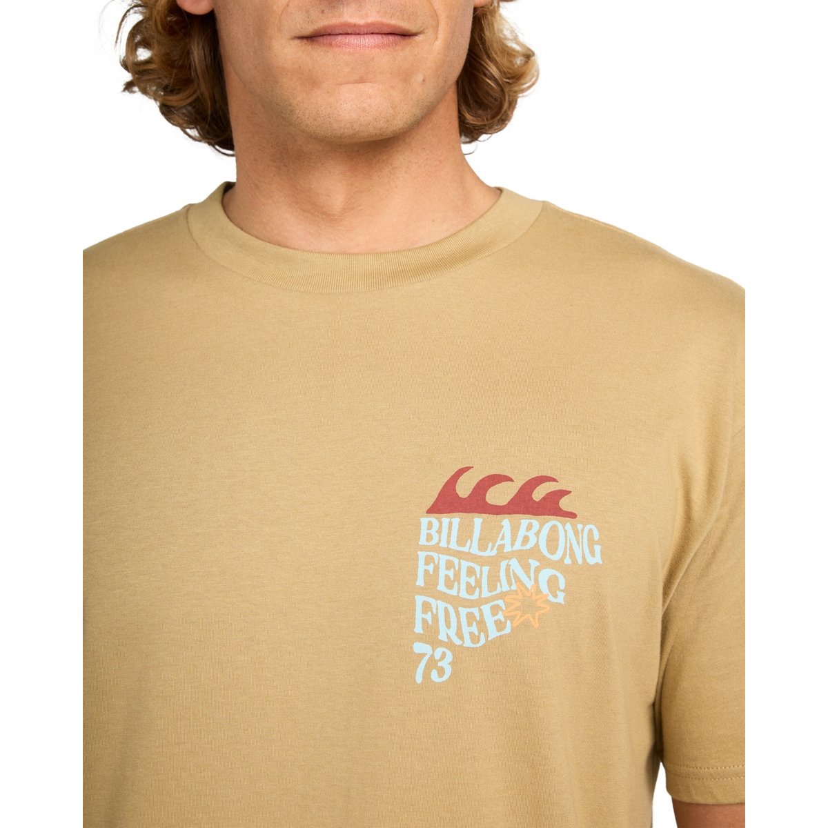 T shirt manches courtes TWIN FIN beige khaki, BILLABONG