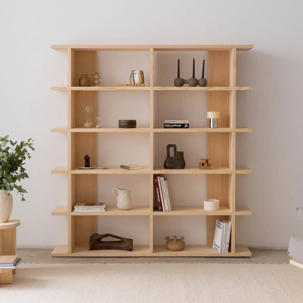 Bibliothèque en pin massif non verni MONTGÓ 2x5 bois clair, NAAN FURNITURE