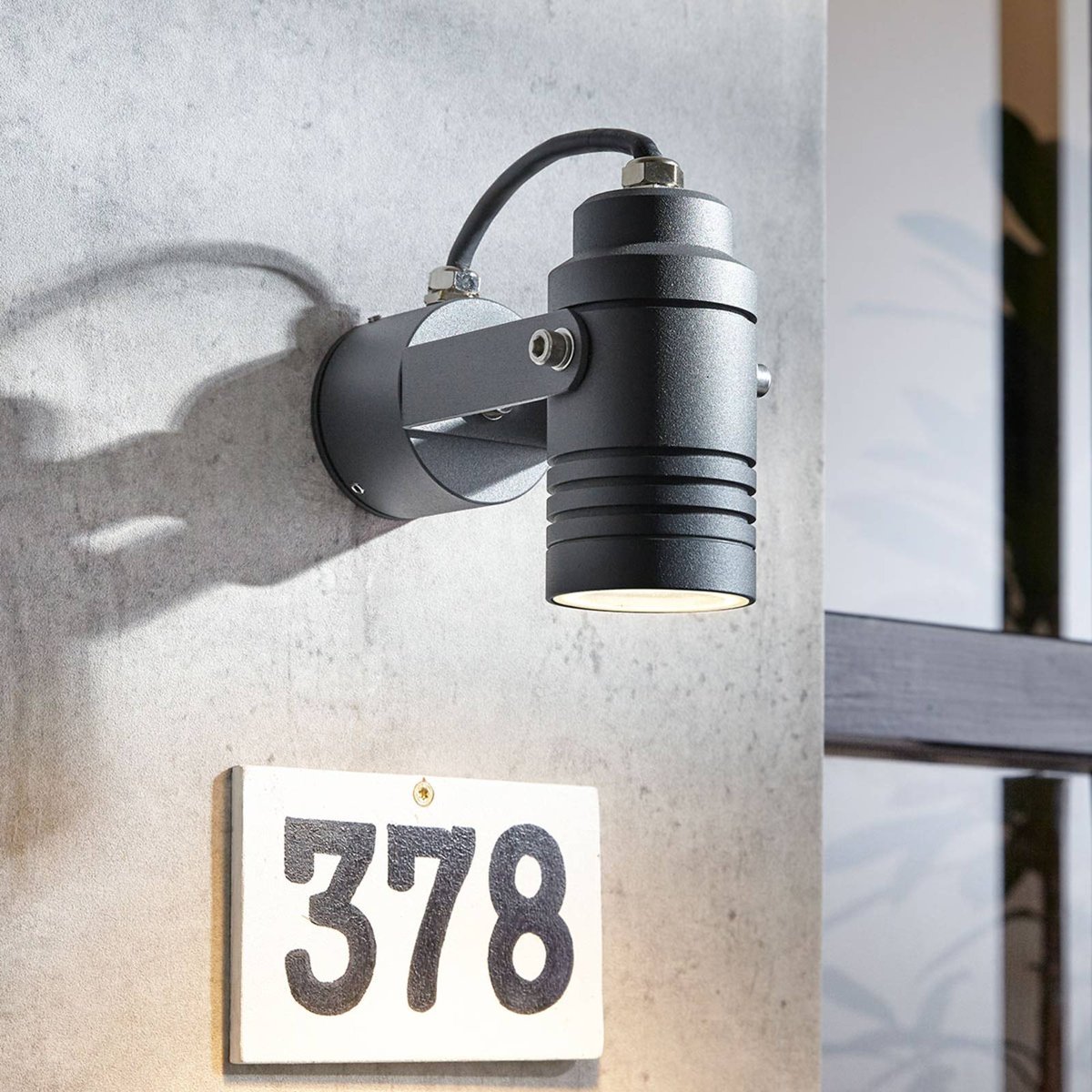 Luminaire extérieur en aluminium moderne gris foncé, LUCANDE