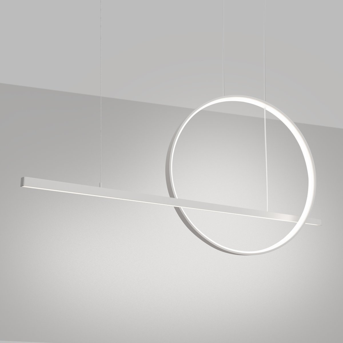 Suspension Aluminium Blanc LED 2 Glad blanc, EDEN