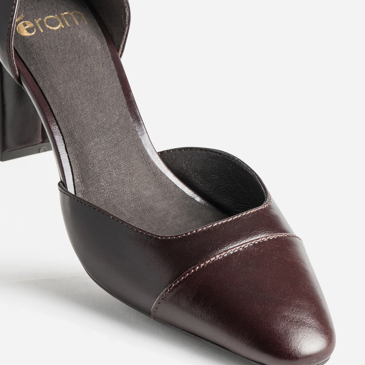 Escarpin en cuir AUGUSTA chocolat, ERAM