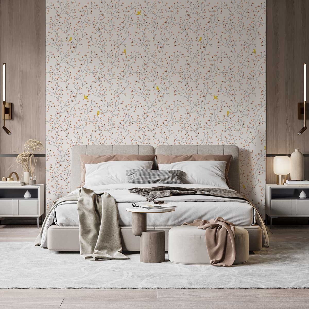Papier peint printemps aérien intissé, HEXOA