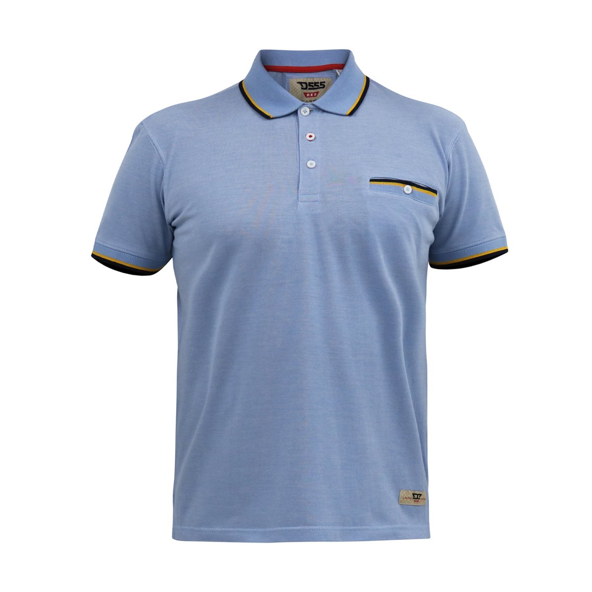 Polo à détail rayé grande taille TALBOT bleu, DUKE