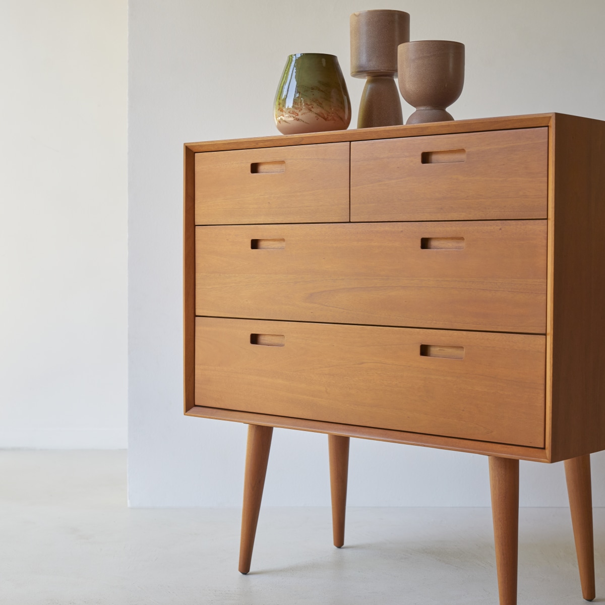 Commode en Acajou massif, MAGDA 50'S naturel, TIKAMOON