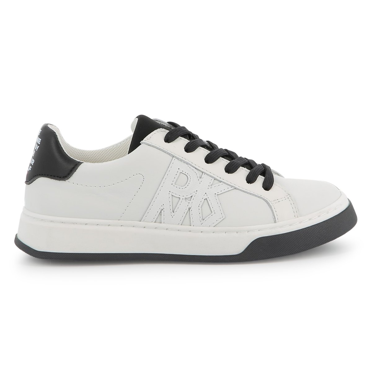 Sneakers con lacci in pelle blanc, DKNY