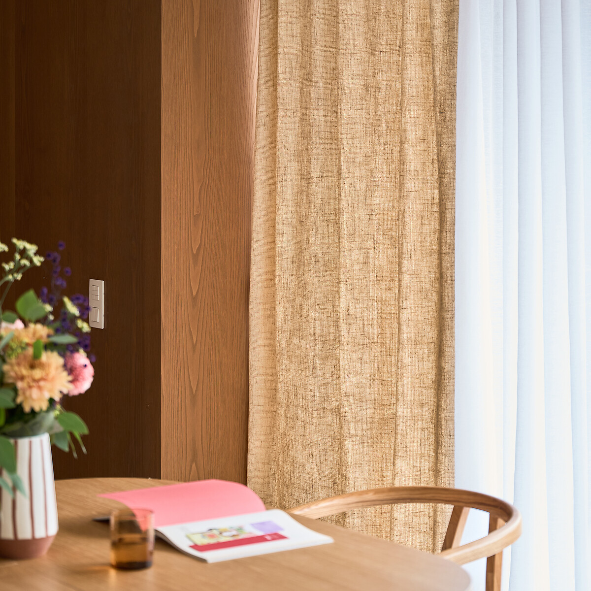 Rideau polyester aspect tramé, pattes cachées, VARONI naturel, LA REDOUTE INTERIEURS