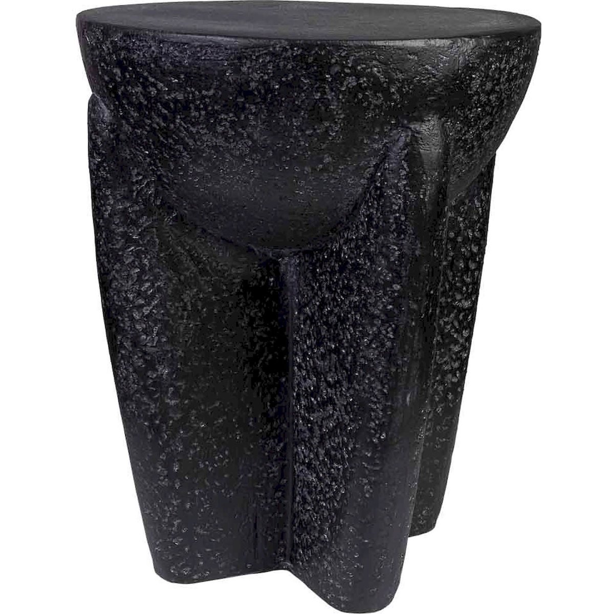 Table d'appoint en bois forme organique noir effet bois sculpté, RECOLLECTION