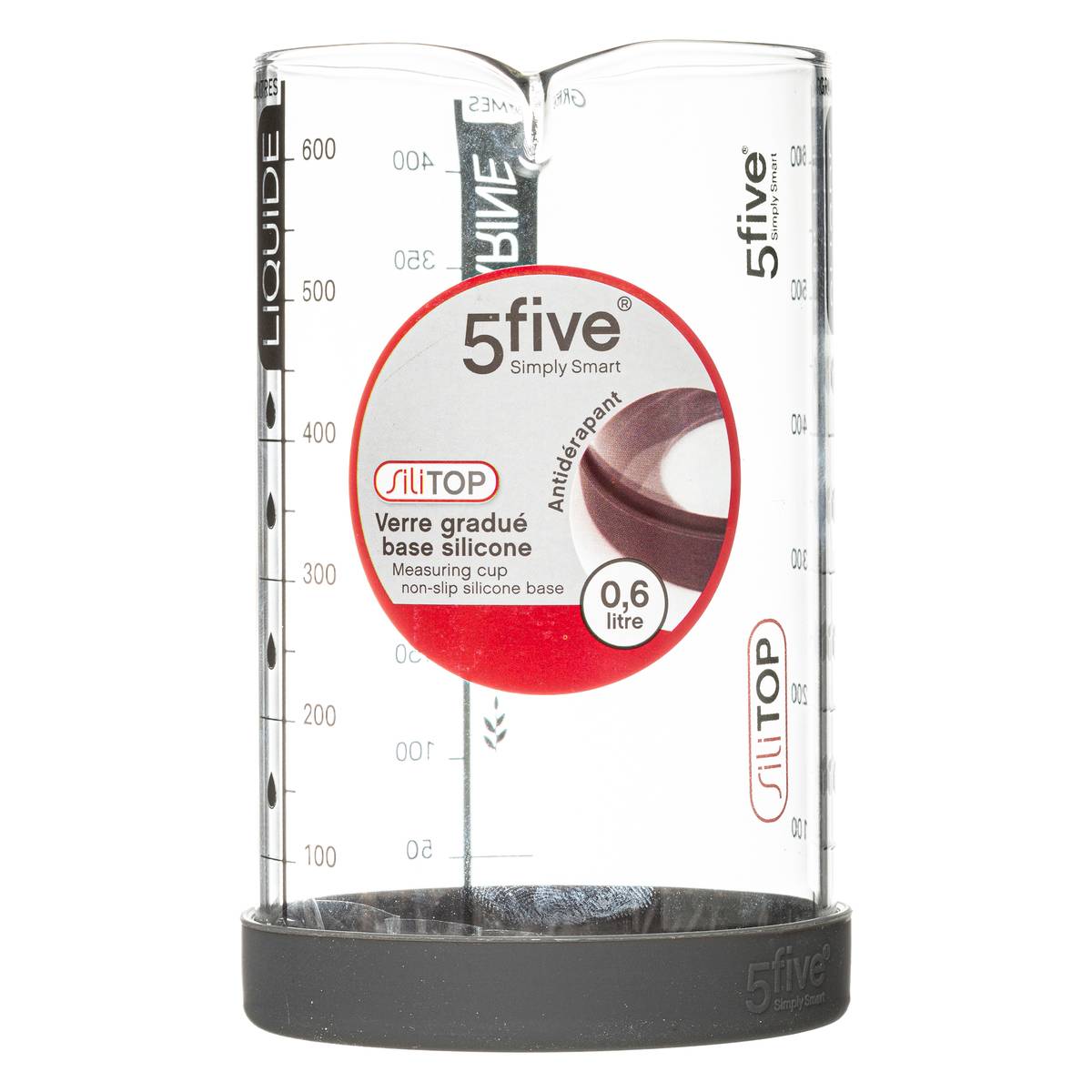 Verre doseur 0,6L SILITOP transparent, 5FIVE SIMPLY SMART