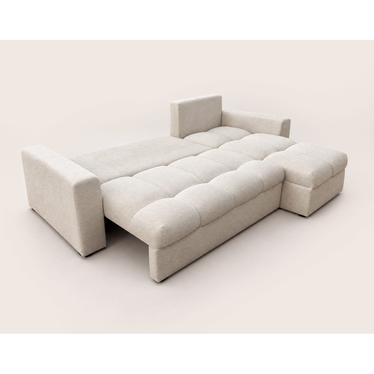 Canapé d'Angle Convertible en Tissu 4 places - CYRO beige, BEST MOBILIER
