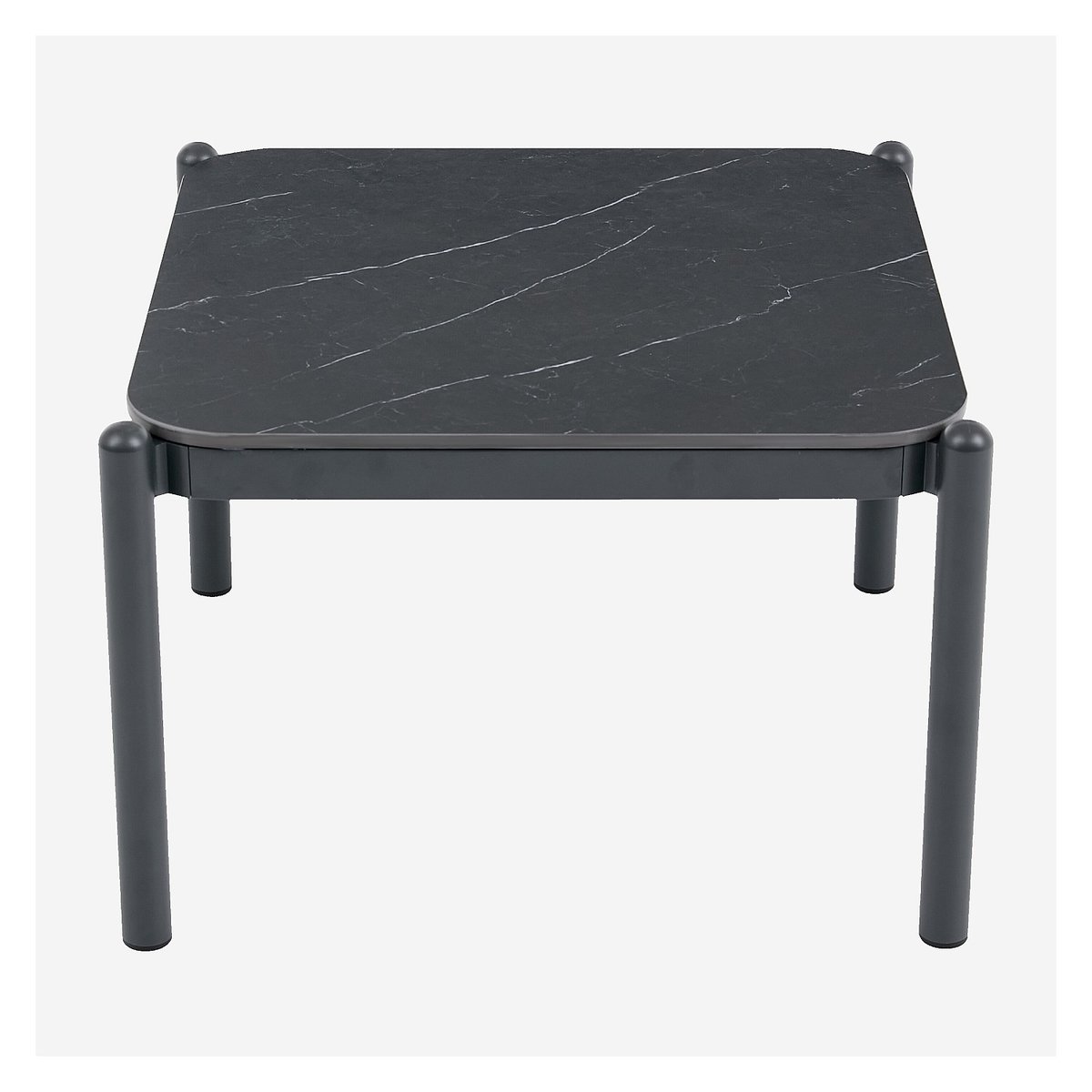 Table d'appoint de jardin en aluminium et céramique NAZARE gris anthracite, HABITAT