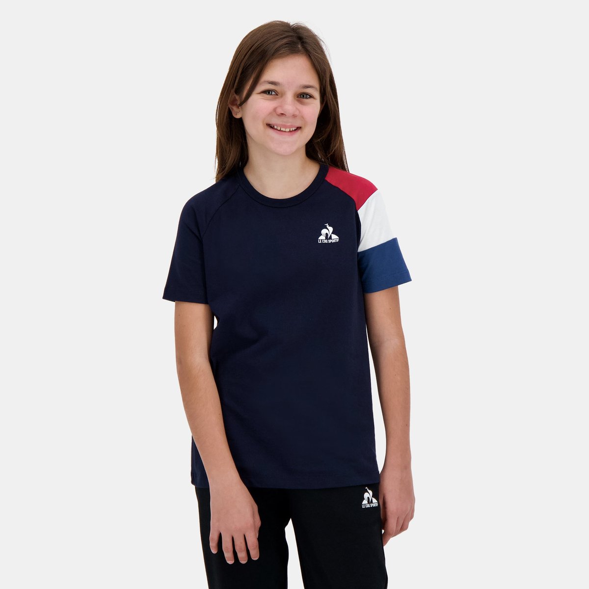 T-shirt manches raglan en jersey de coton Sélection Tee bleu marine, LE COQ SPORTIF