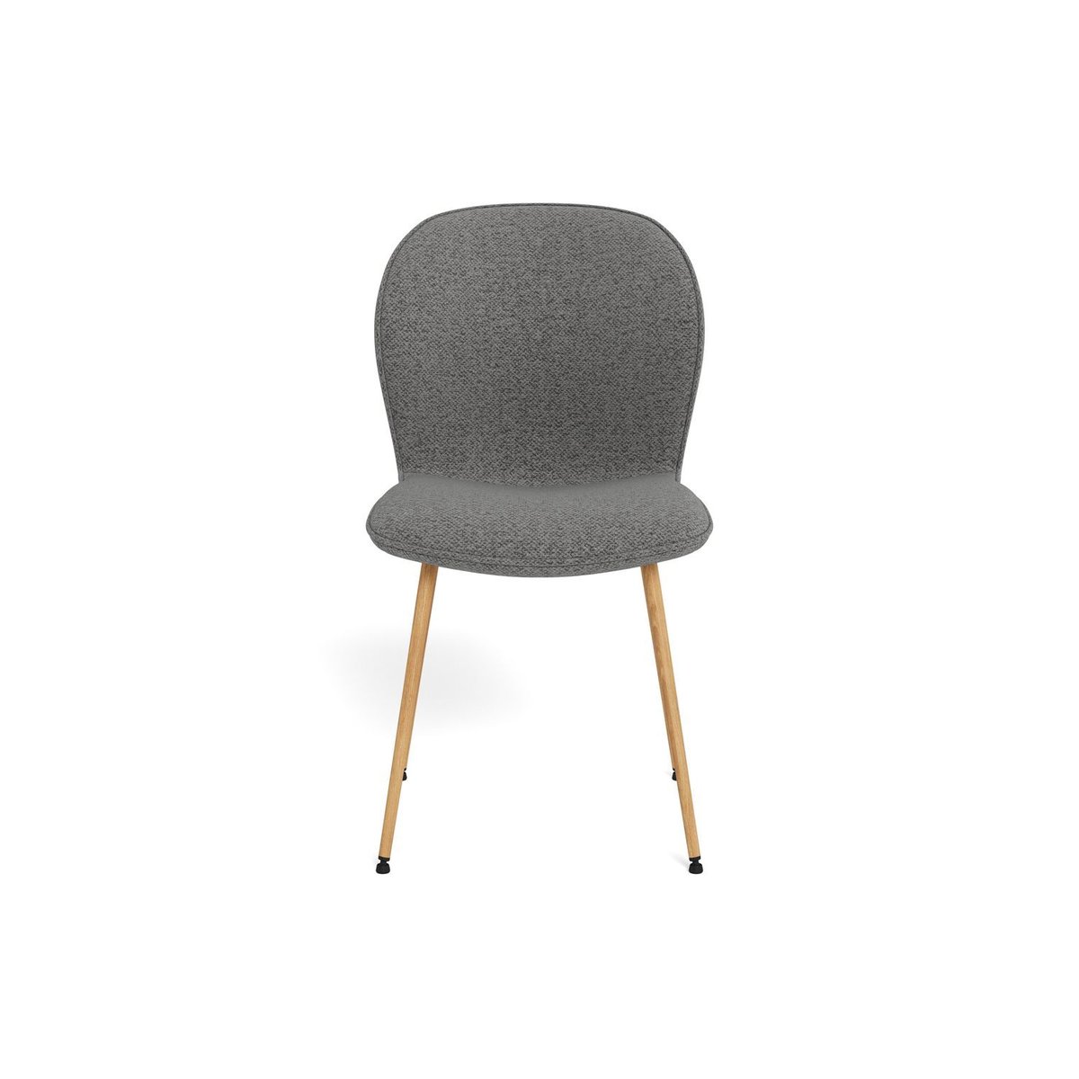 Lot de 2 chaises de salle à manger en tissu et acier LINA gris, TOILINUX