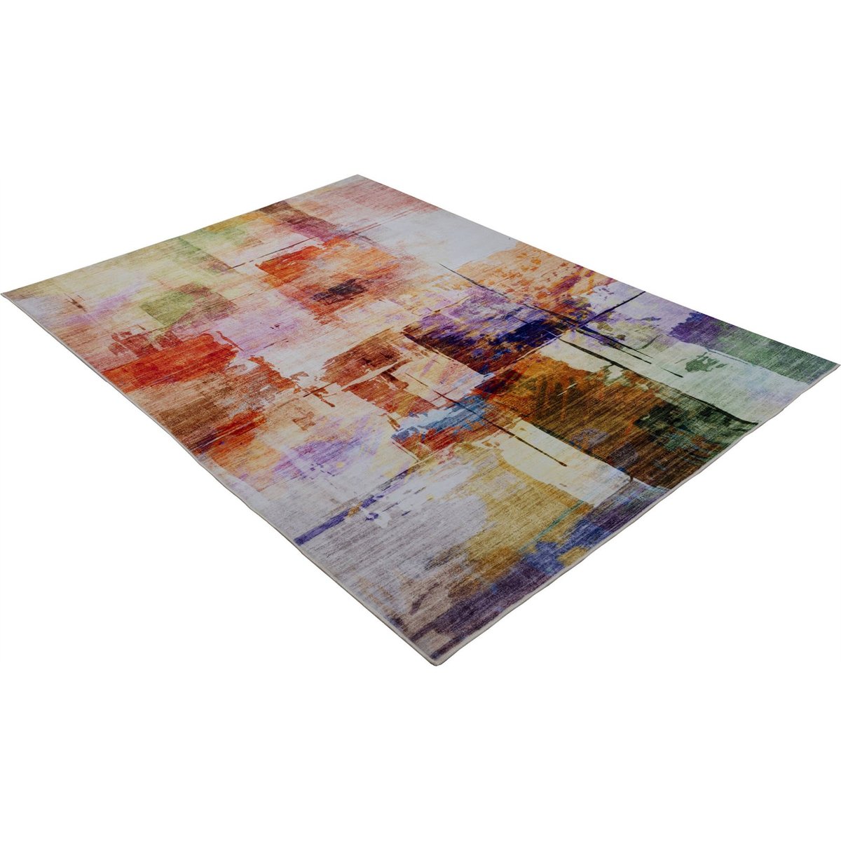 Tapis rectangulaire, Visionary multicolore peinture abstraite tons chauds et froids, ARTE ESPINA