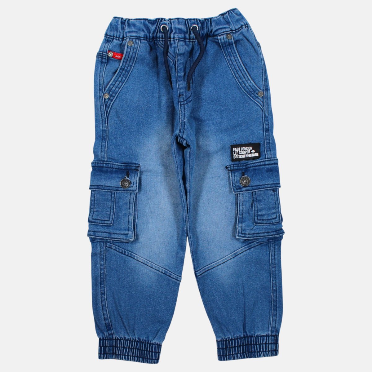 Jean cargo taille élastique à cordon, coupe décontractée CARGO KID bleu délavé, LEE COOPER