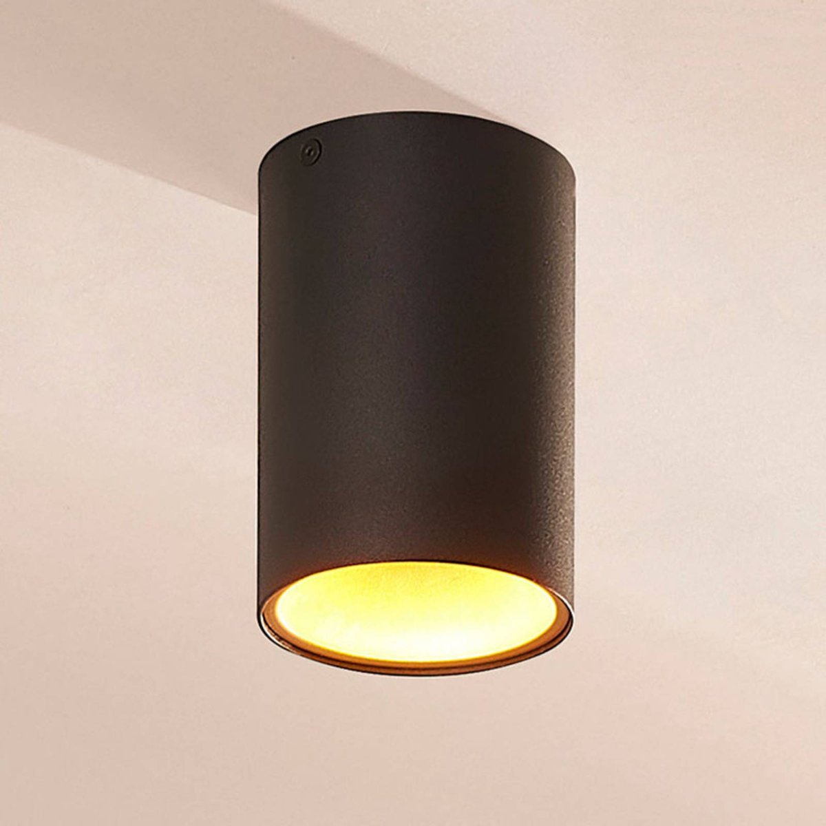 Plafonnier en aluminium moderne, Vinja noir, or, ARCCHIO