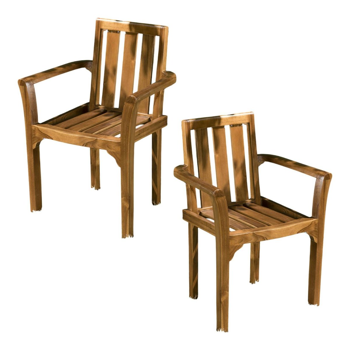 Fauteuil de jardin en teck huilé (lot de 2) MACAO bois naturel, PIER IMPORT