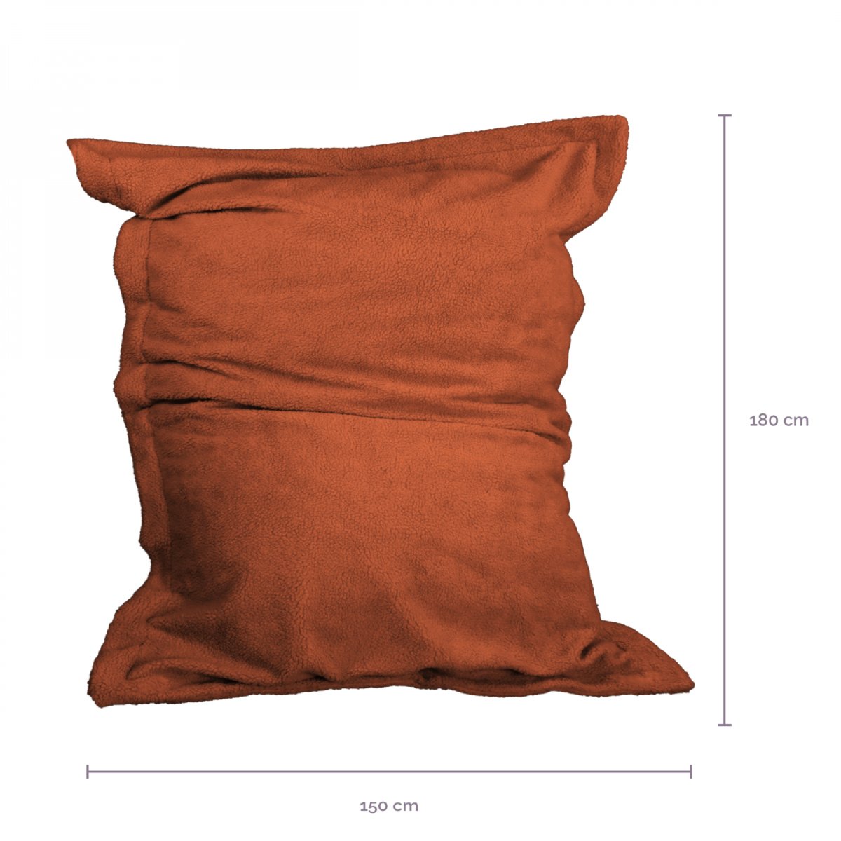Pouf d'intérieur déhoussable XXL terracotta, VIVEZEN