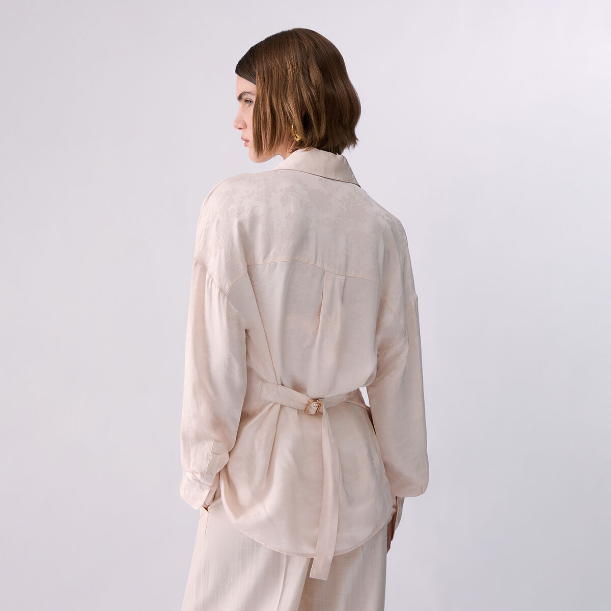 Chemise Jacquard avec Broderies Bijoux crème, LIU JO