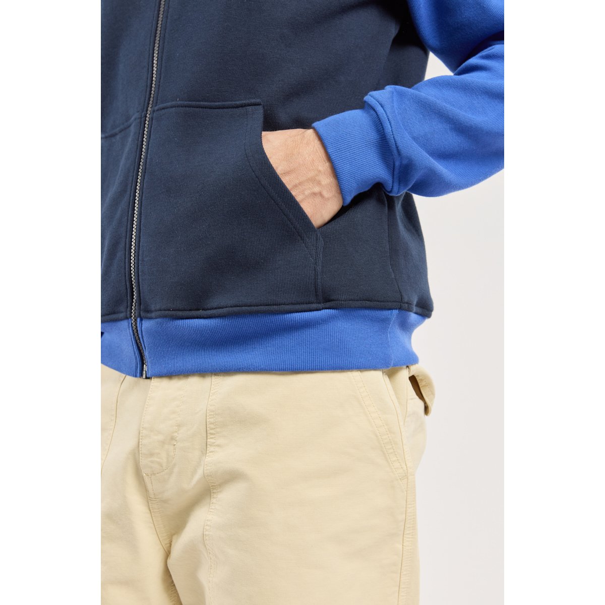 Sweat zippé en coton BDM marine deep/etoile/amazone, ARMOR-LUX