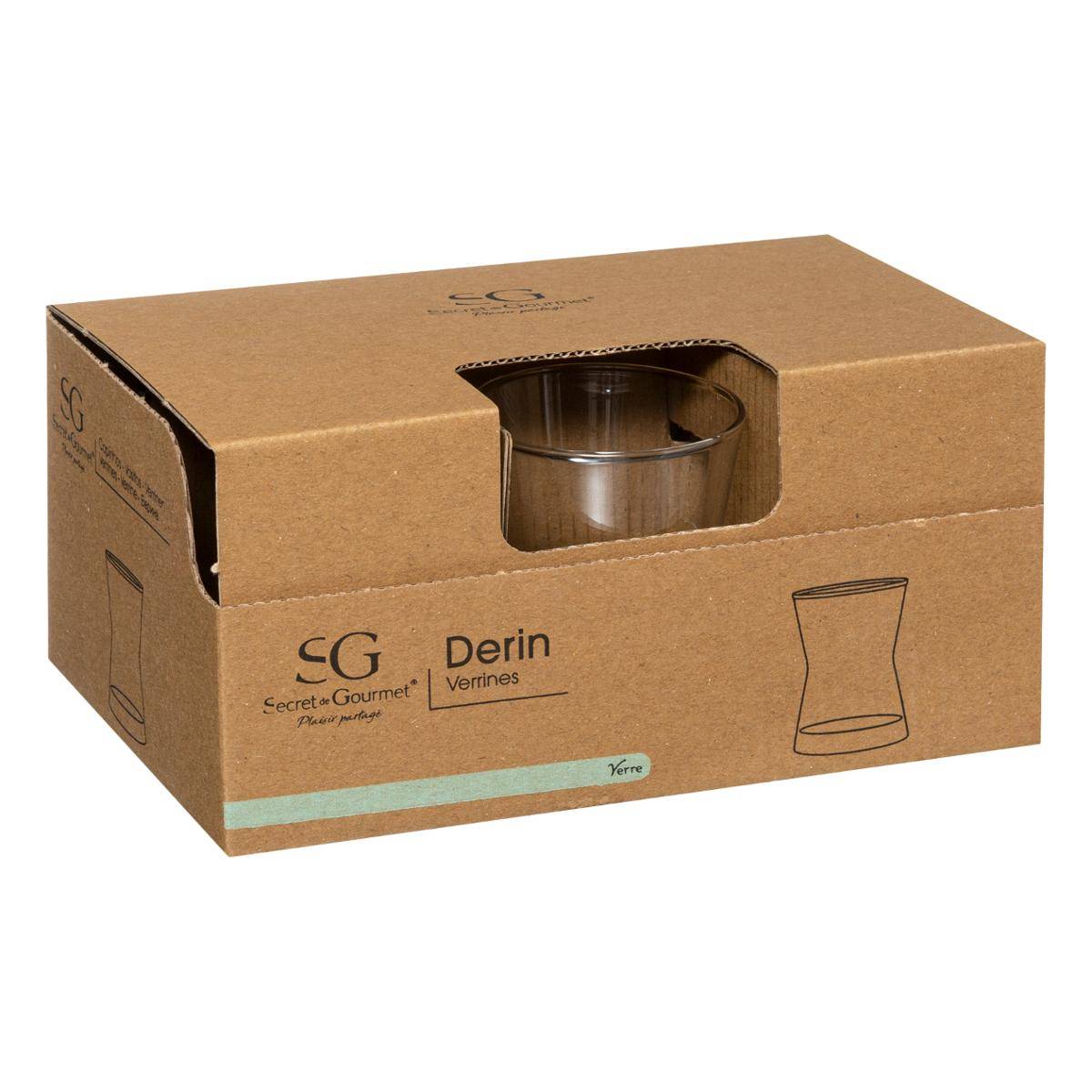 Lot de 6 verrines en verre DERIN transparent, SECRET DE GOURMET