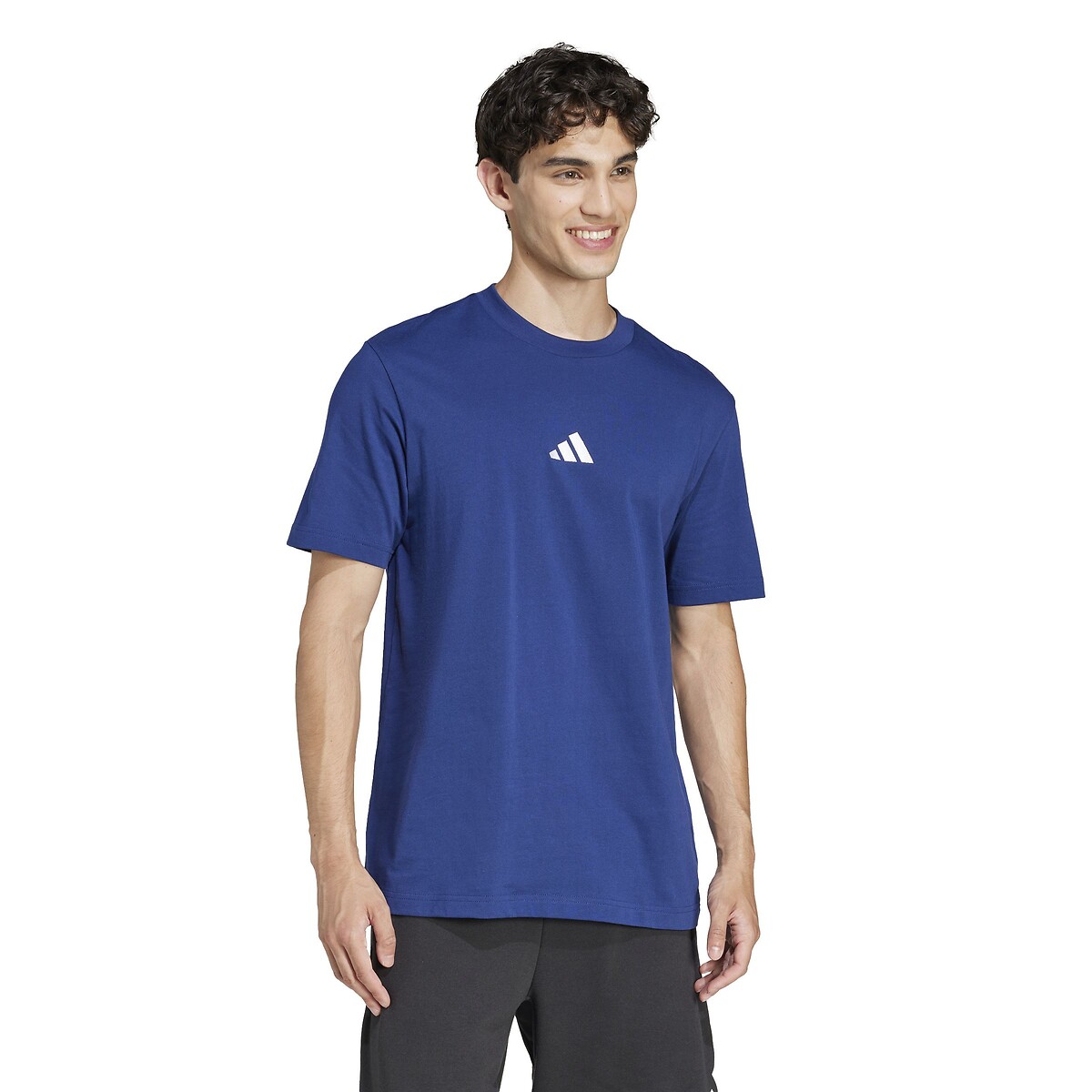 T-shirt manches courtes Essentiel petit logo bleu, ADIDAS SPORTSWEAR