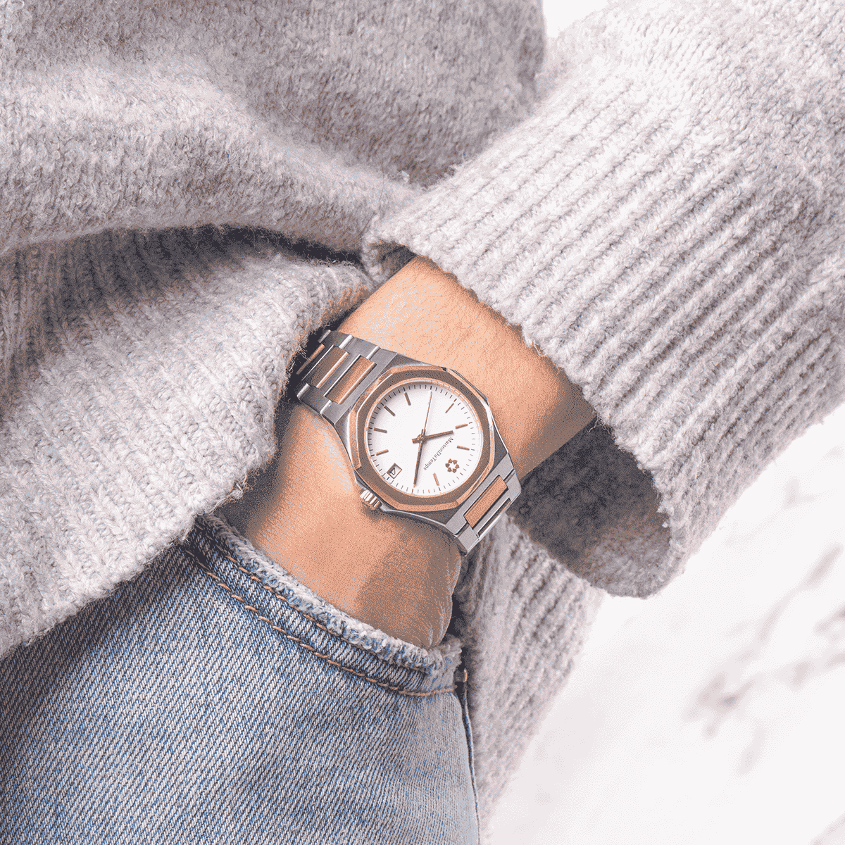 Montre Analogique GAMMA argenté blanc argenté, MAISON DU TEMPS