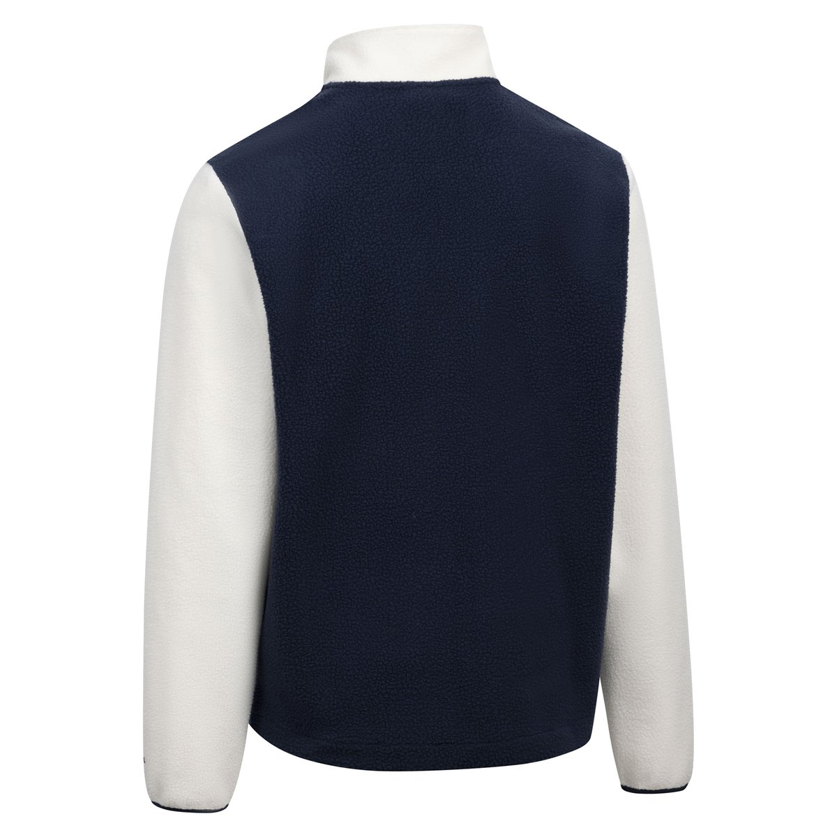 Veste polaire col montant motif/style blocs de couleurs HAMISH blanc cassé / bleu marine / orange, TRESPASS