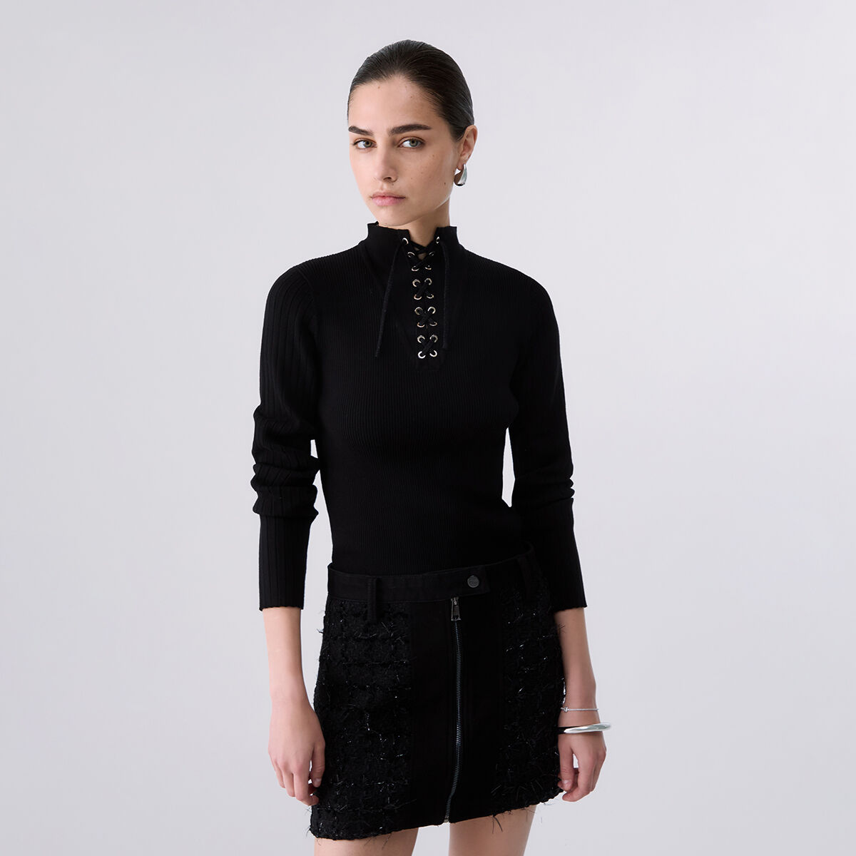 Pull avec cordons noir, LIU JO