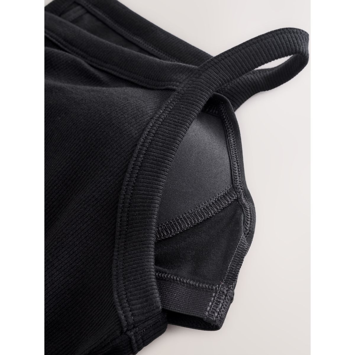 Soutien-gorge en coton côtelé noir, NEXT