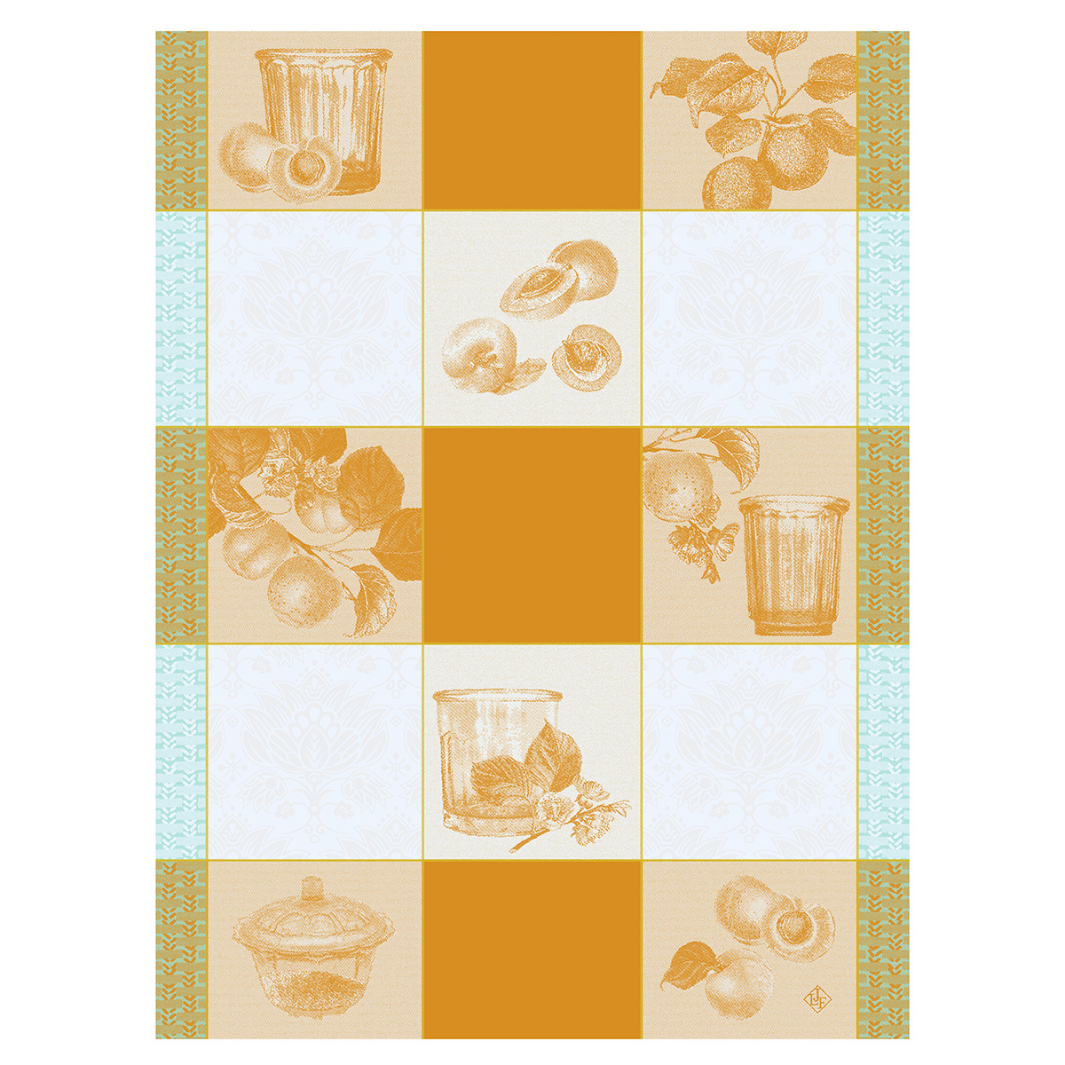 Torchon en Coton, CONFITURES CARREAUX soleil, LE JACQUARD FRANCAIS
